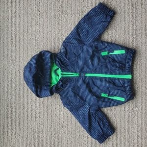 Oshkosh navy and lime green windbreaker, size 6 months